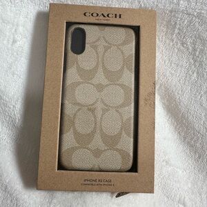 Coach Beige Patterned iPhone XS Case